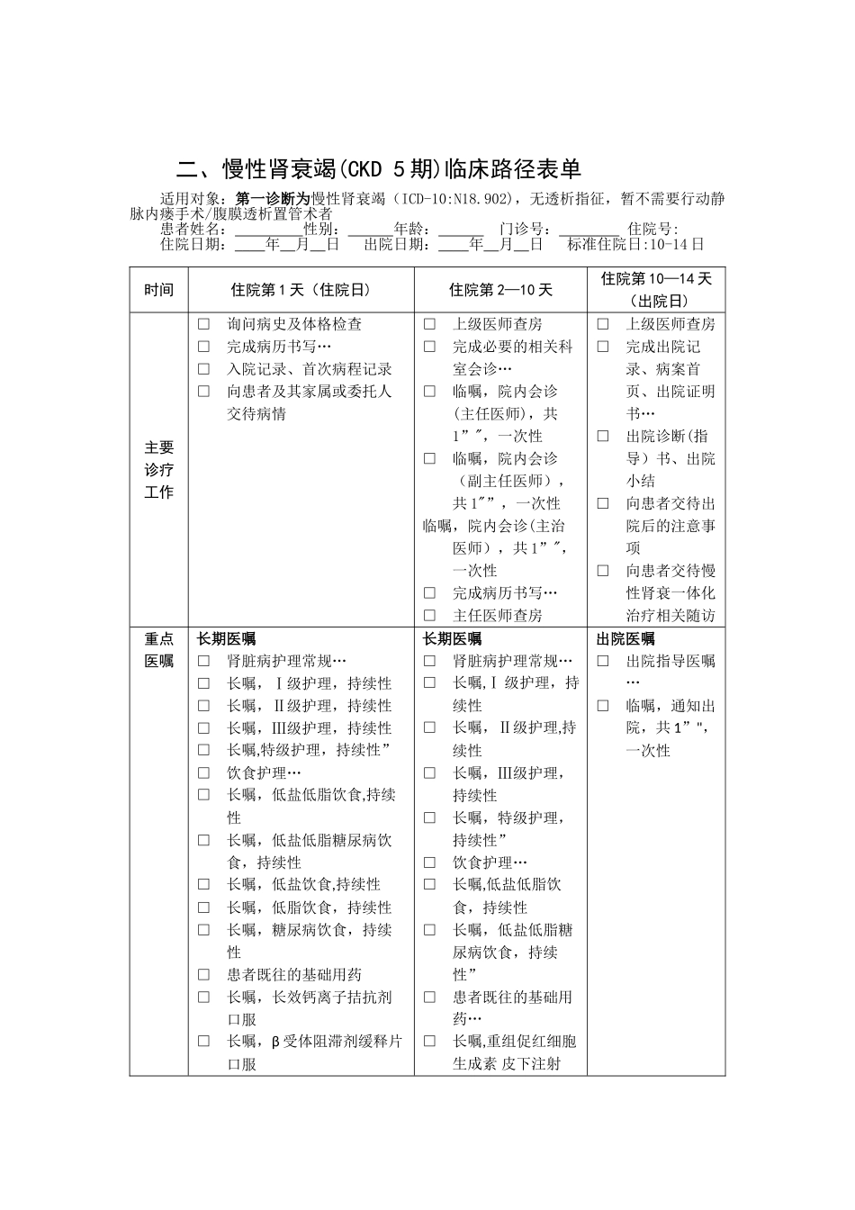 269.慢性肾衰竭临床路径_第3页