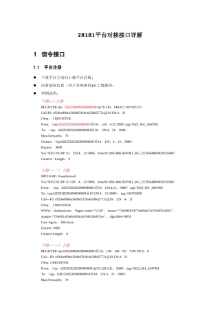 28181平台对接接口详解