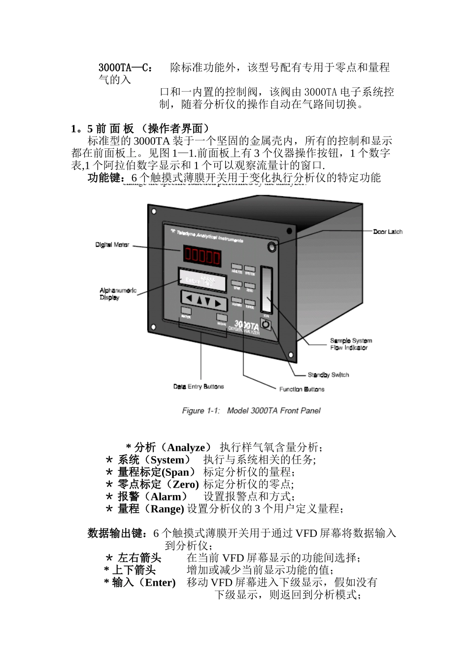 3000TA微量氧分析仪说明书_第2页