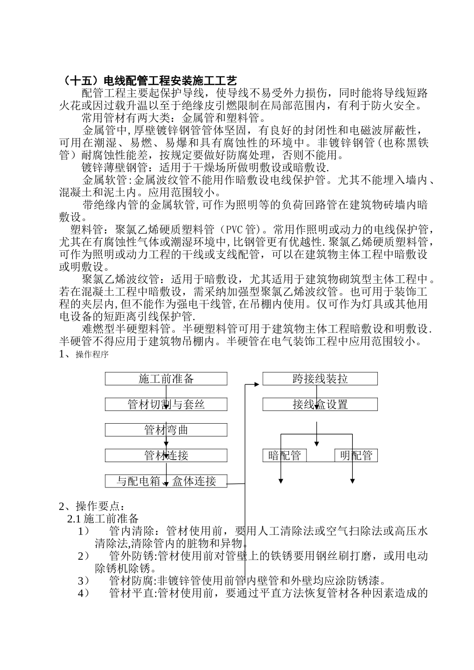 33、电线配管工程安装施工工艺_第1页