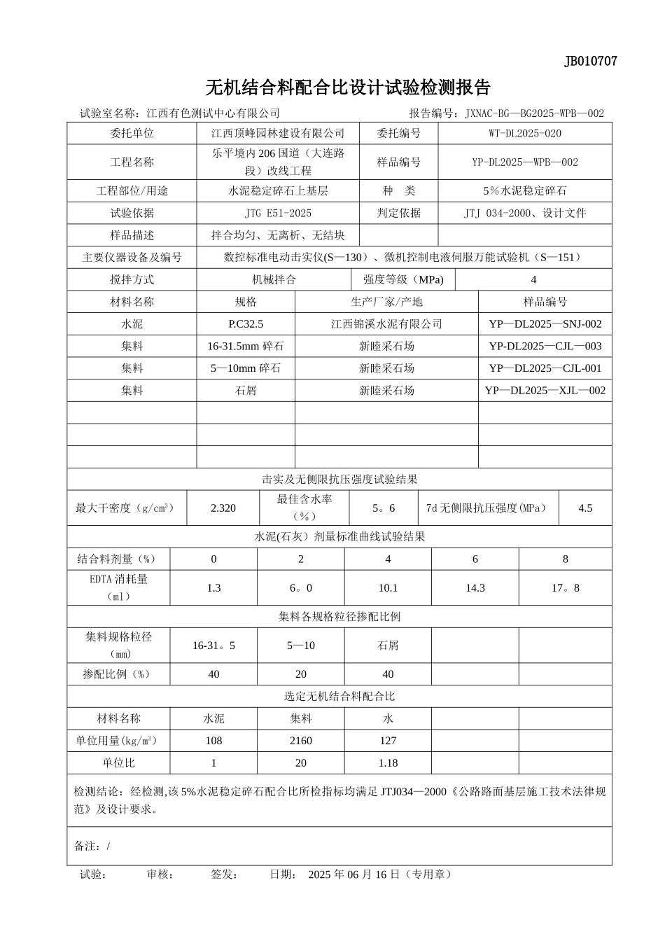 5%水泥稳定碎石配合比设计试验报告_第1页