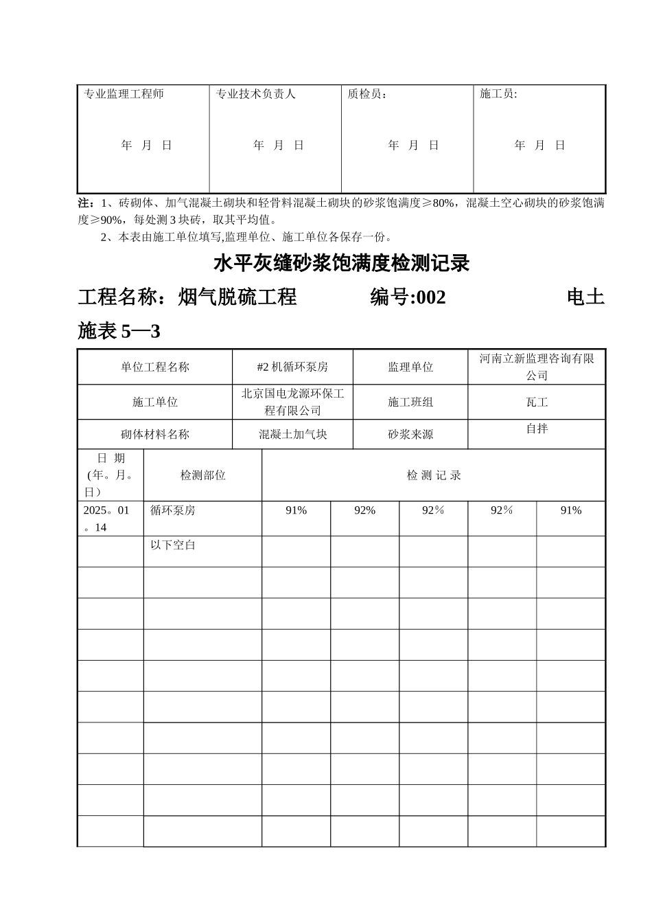 5-3水平灰缝砂浆饱满度检查记录_第2页