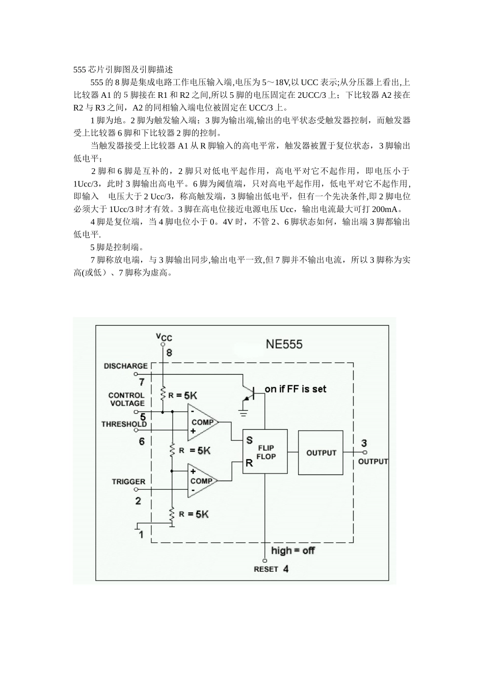 555芯片引脚图及引脚描述_第1页
