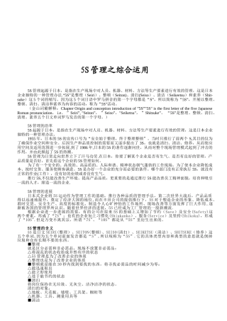 5S管理之综合运用