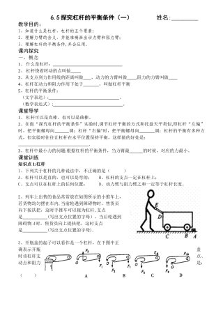 6.5探究杠杆的平衡条件