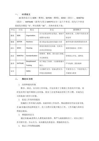 6S管理及推进方案