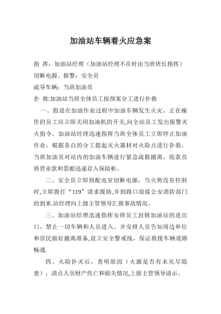 6加油站车辆着火应急预案