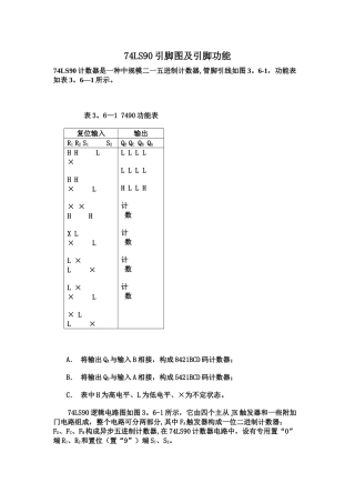 74LS90引脚图及引脚功能
