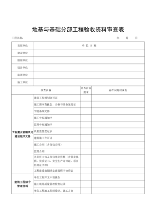 8.03地基与基础分部工程验收资料审查表