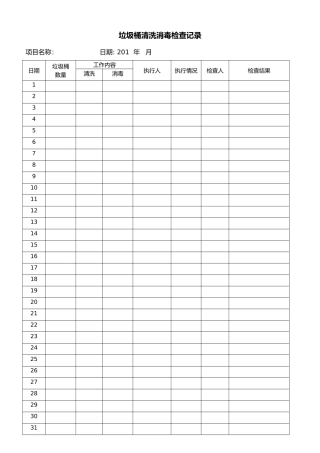 9.垃圾桶清洗消毒记录