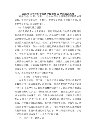 90学时培训总结与反思