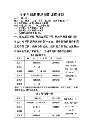 9个月减脂训练计划