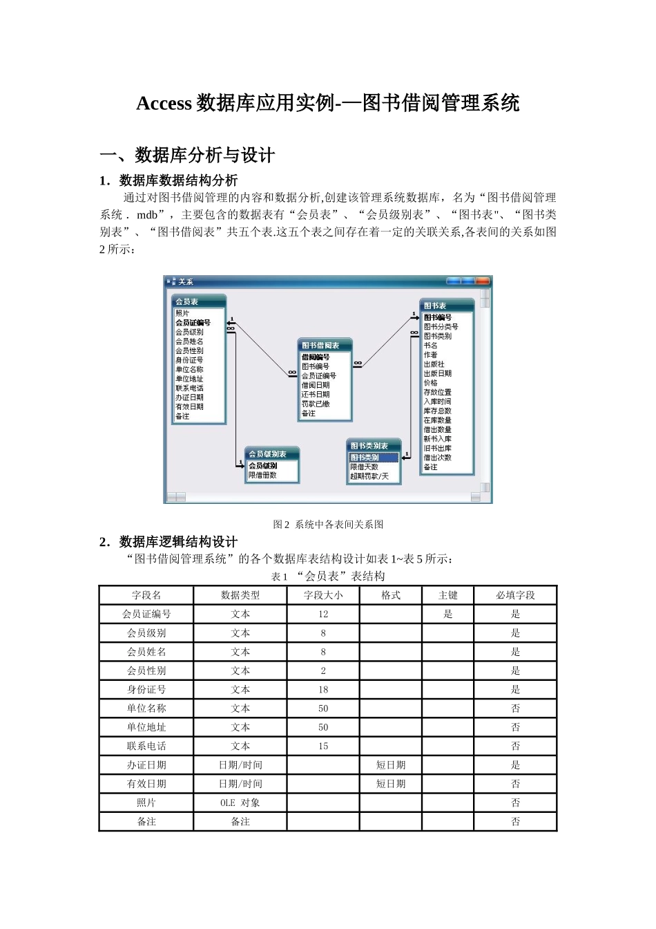 Access实例——图书借阅管理系统_第1页