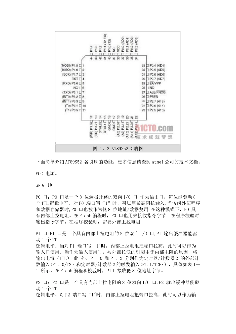 AT89S52-单片机的引脚图及各引脚功能说明_第2页