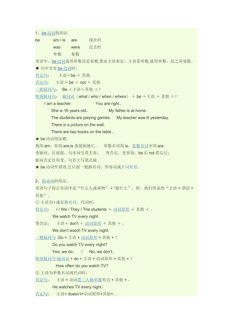 Be动词和助动词的用法区别_第1页