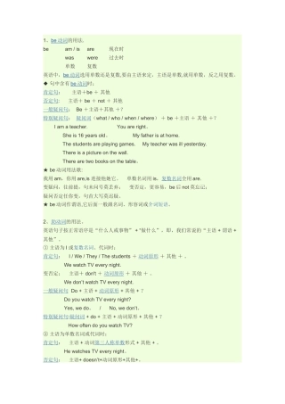 Be动词和助动词的用法区别