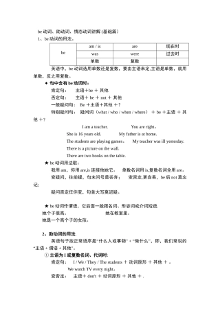 be动词、助动词、情态动词讲解第一讲