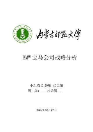 BMW宝马公司战略分析