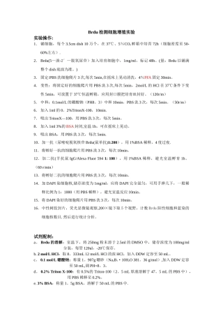 Brdu-细胞增殖检测实验