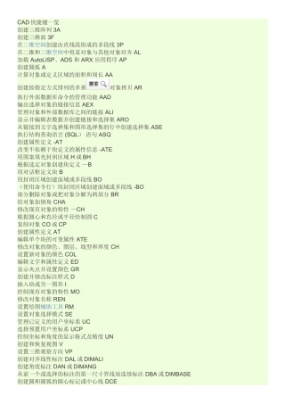 cad快捷键及布局快捷键