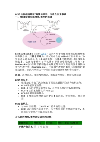 CCK8检测细胞增殖毒性的原理及注意事项