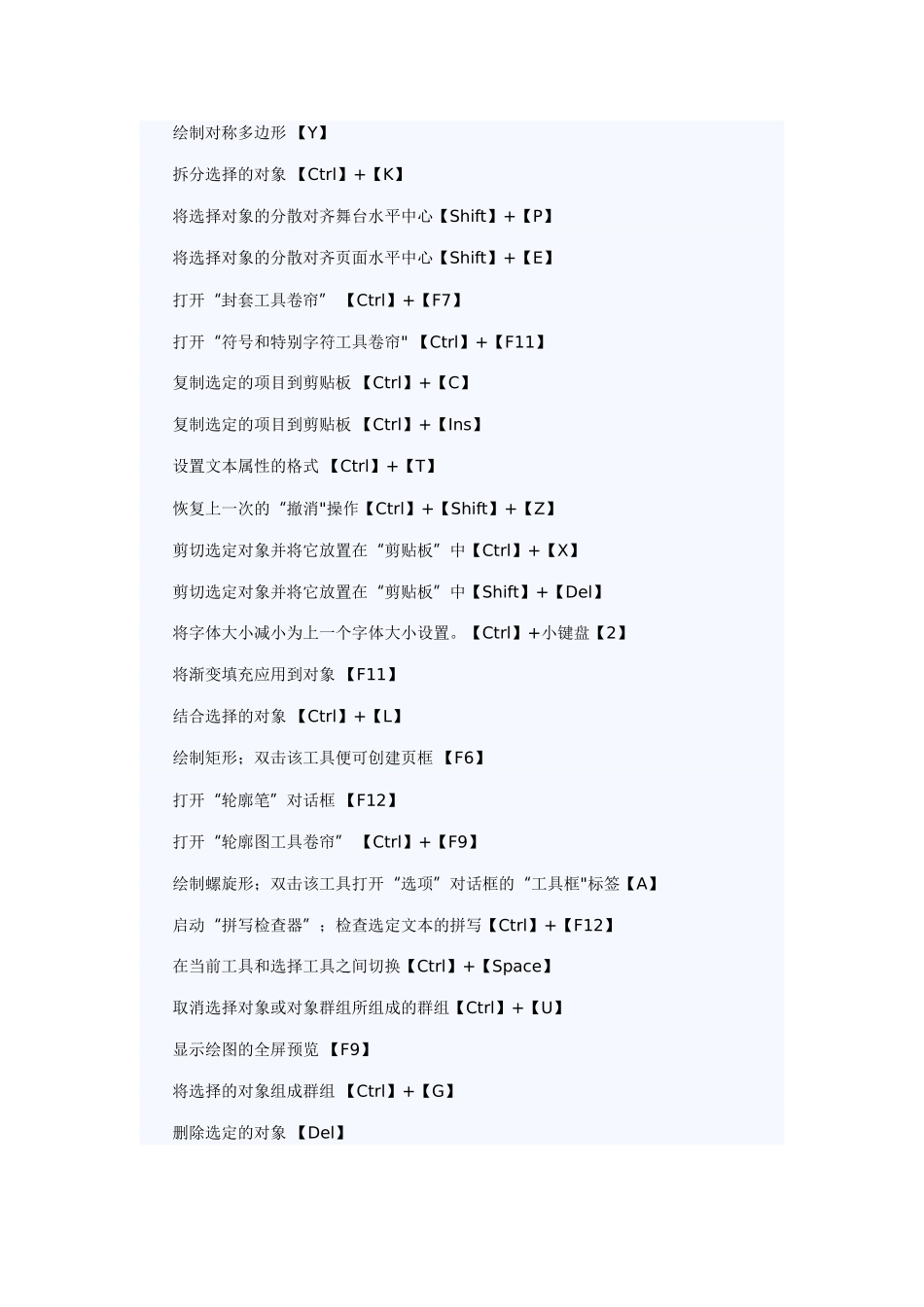 CorelDRAW-X5版本常用快捷键_第2页