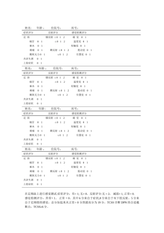 CSS评分表多伦多临床评分系统