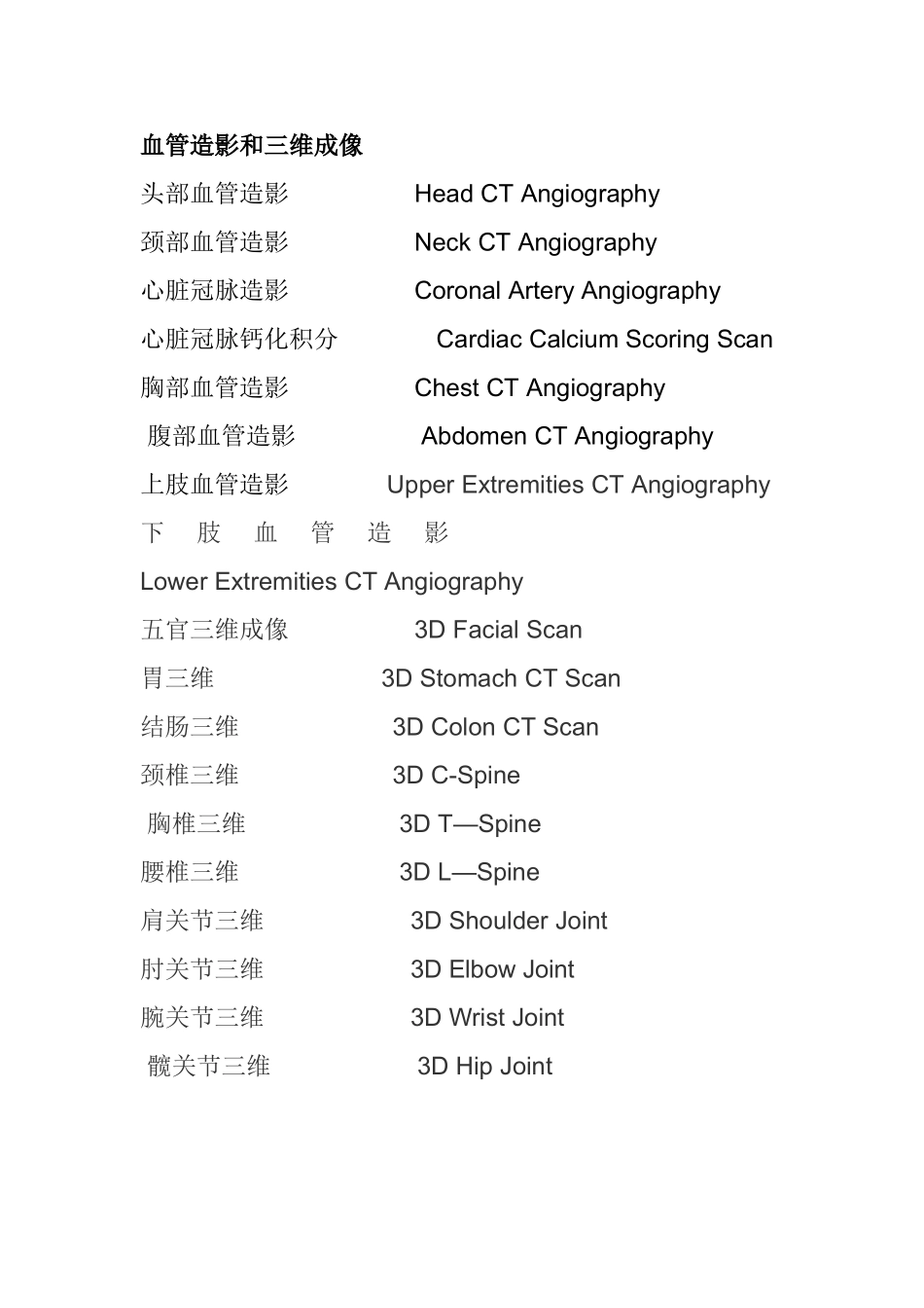 CT常用检查方法、部位中英文对照_第3页