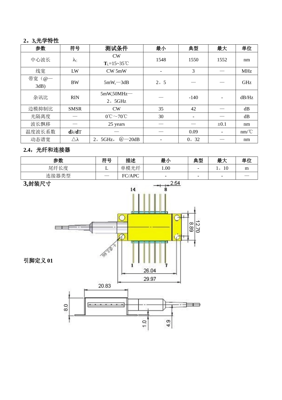 DFB蝶形封装激光器_第2页