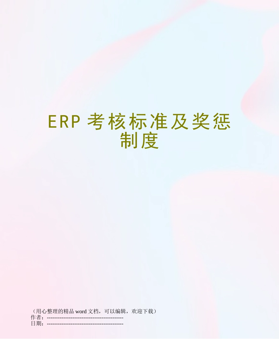 ERP考核标准及奖惩制度_第1页
