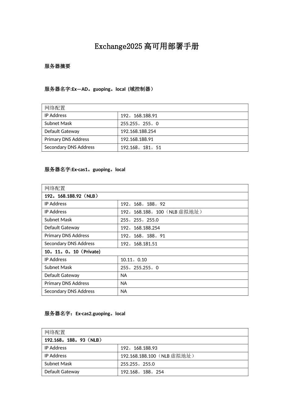 Exchange2025高可用部署手册_第1页