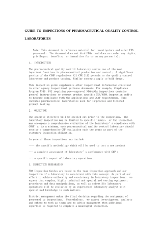 FDA-QC实验室检查指南