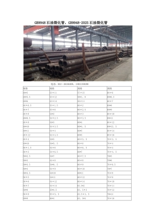 GB9948石油裂化管-GB9948-2025石油裂化管