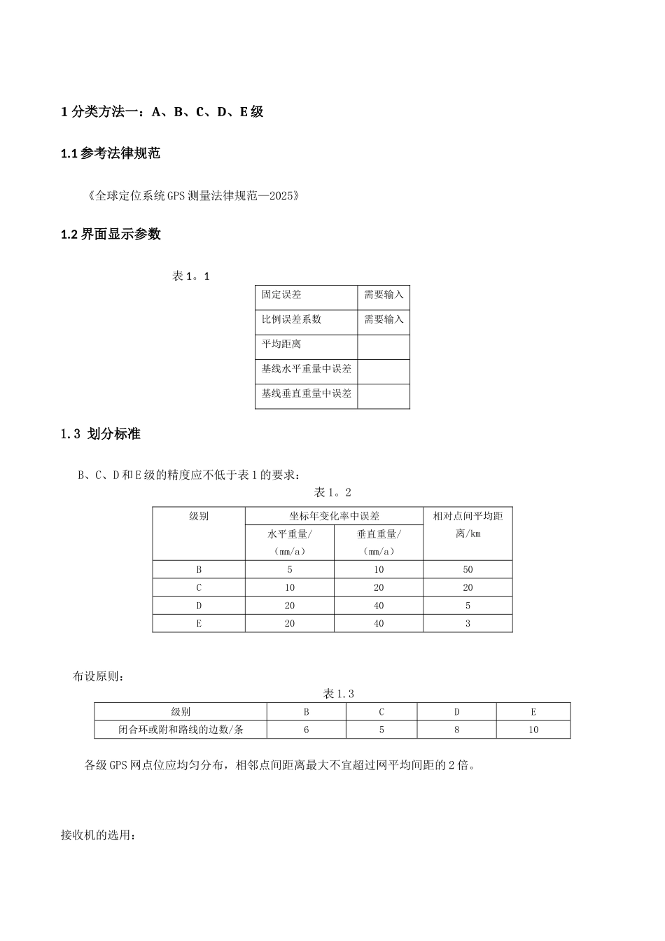 GPS控制网等级分类和规范_第1页