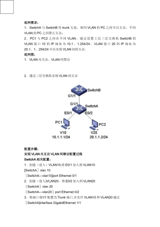 H3C交换机Trunk端口配置