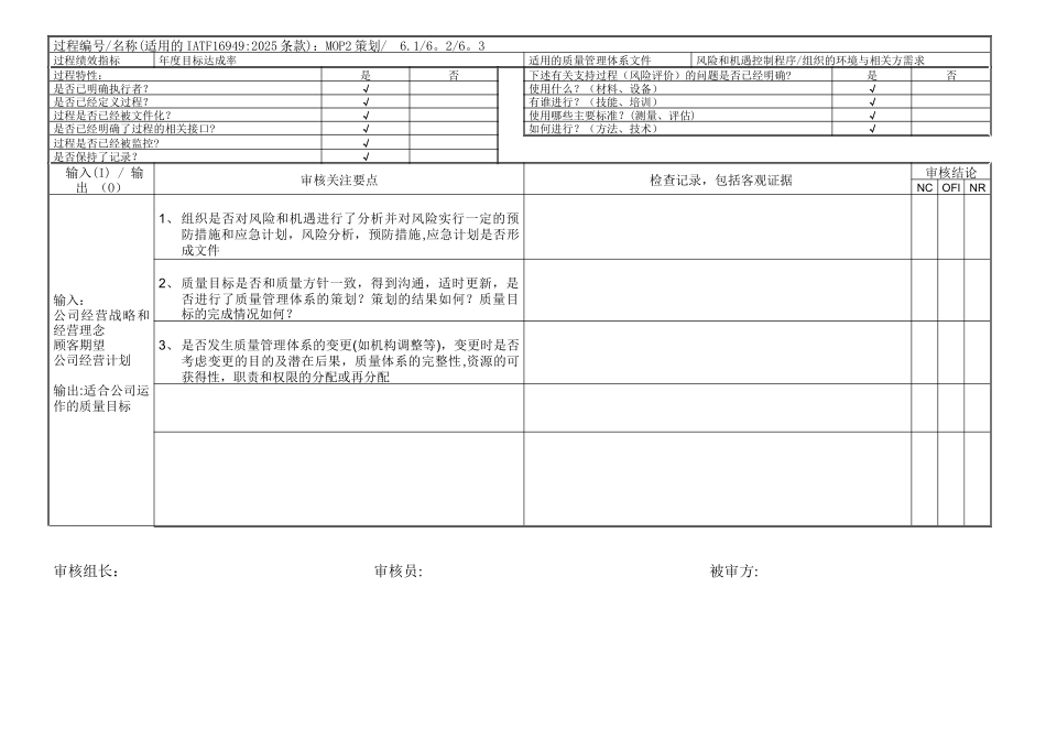 IATF16949内部审核检查表_第3页