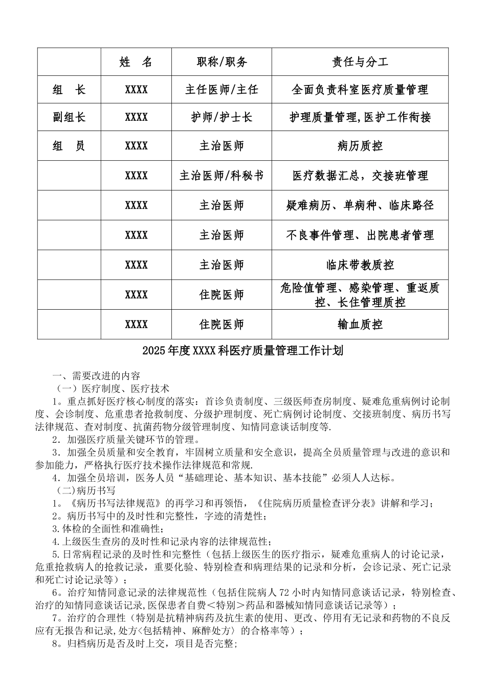 ICU、重症医学科医疗质量持续改进记录本2025年度_第3页