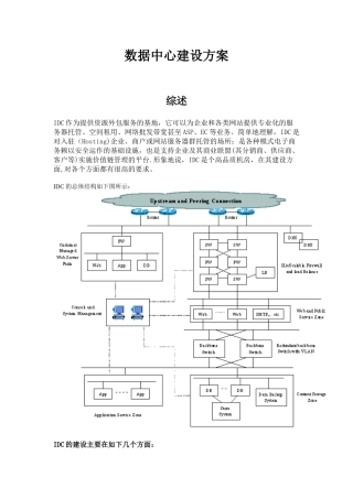 IDC数据中心机房建设方案