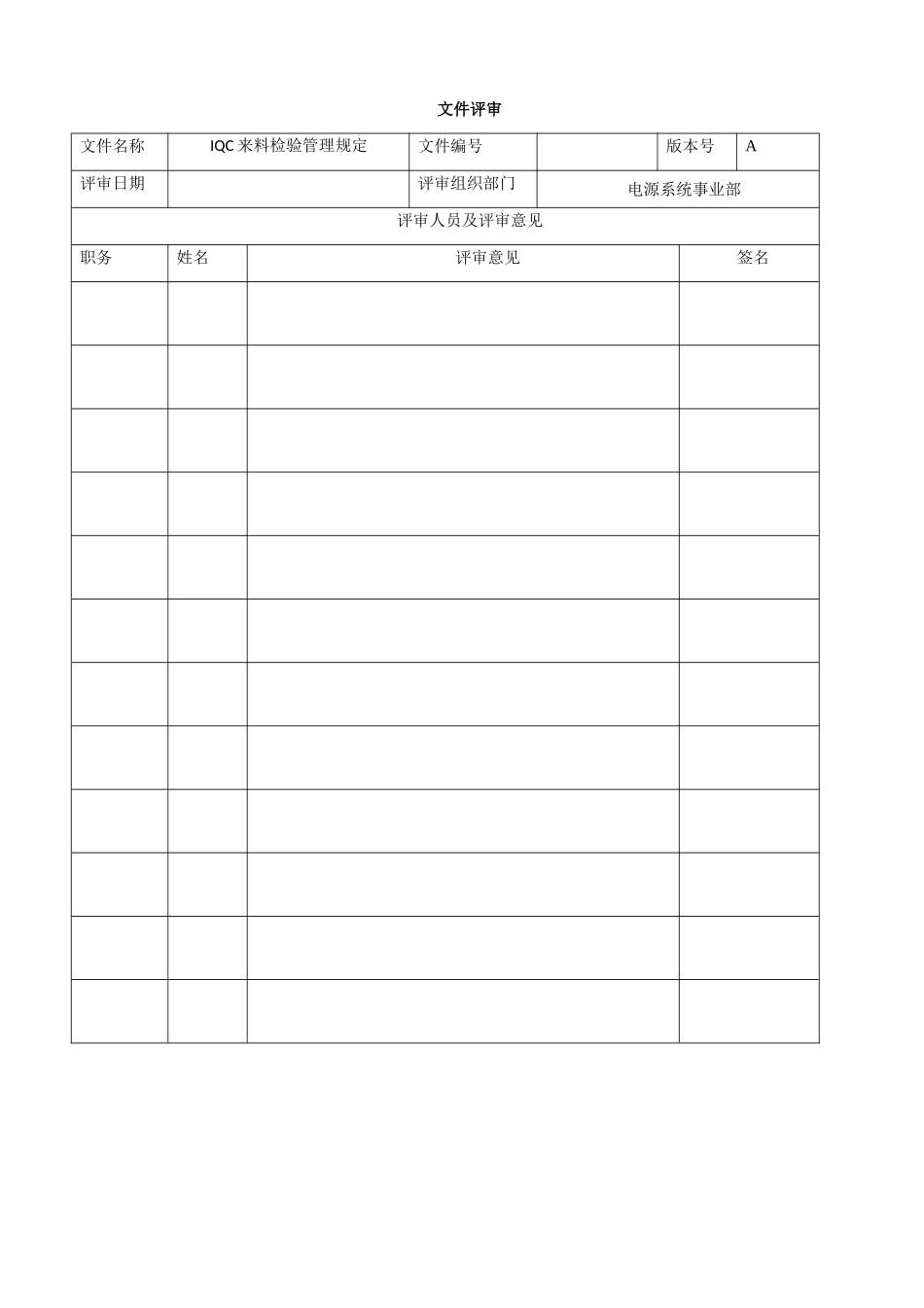 IQC来料检验管理规定_第1页