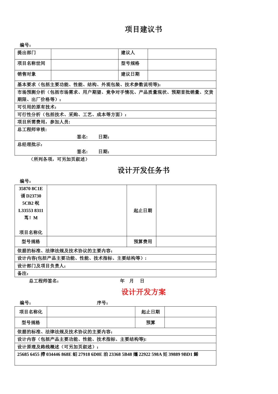ISO9001设计开发全套表格_第1页