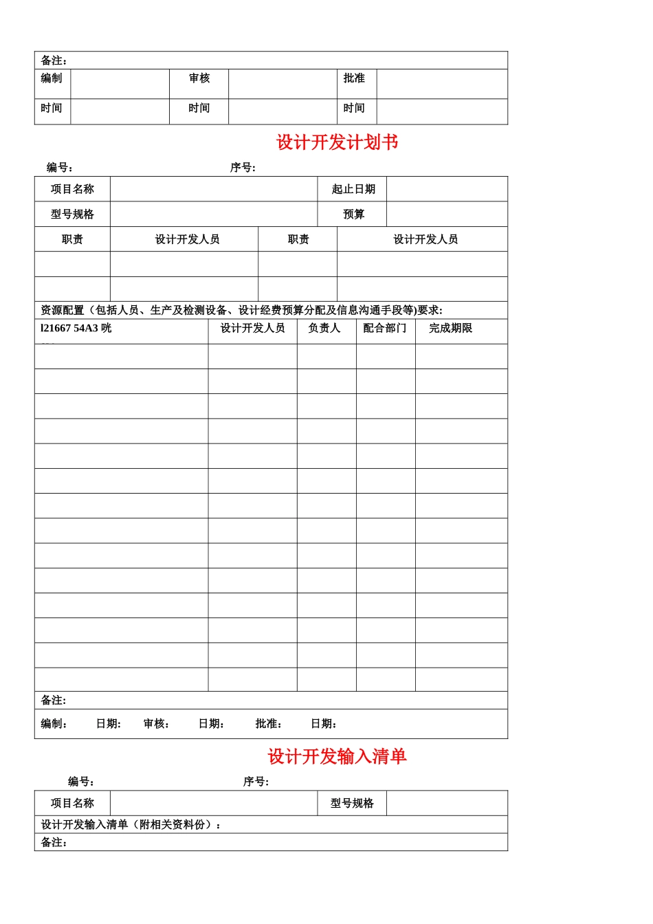 ISO9001设计开发全套表格_第2页