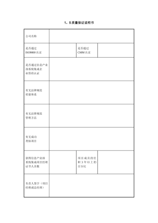 IT项目管理表格-1.5质量保证说明书