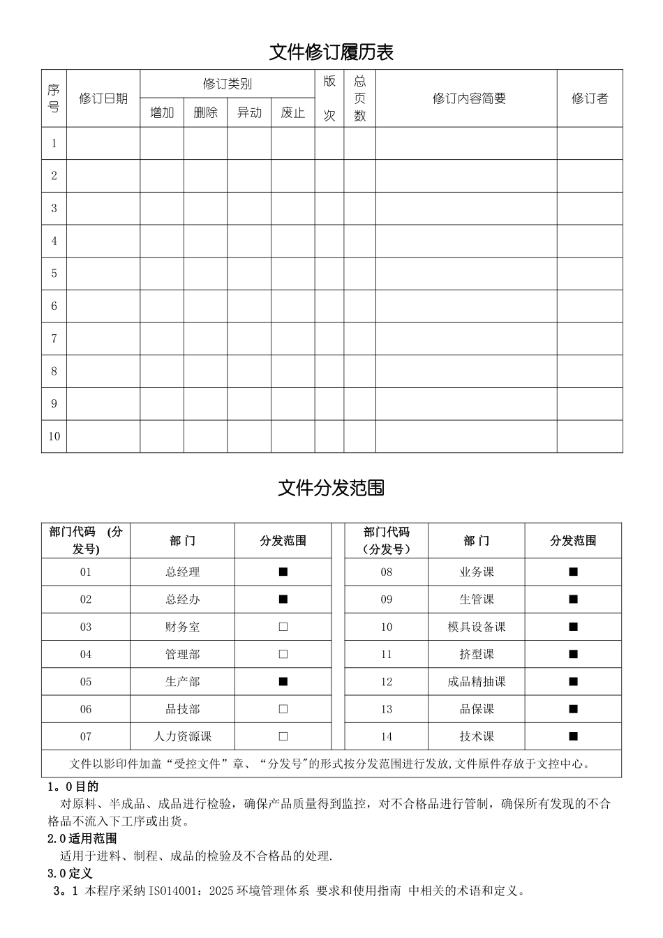 JA-OPMS-004产品检测及不合格品控制程序_第2页