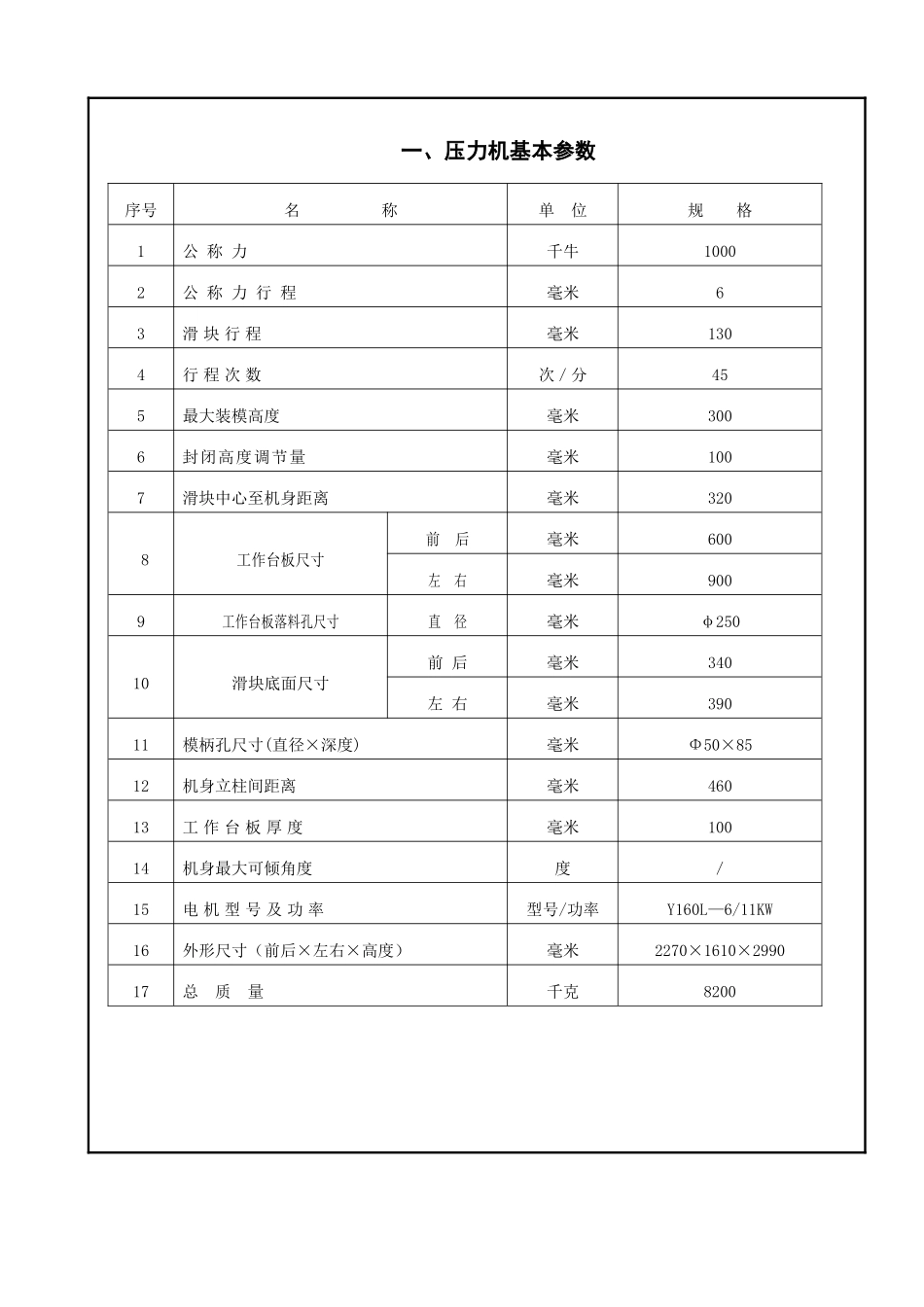 JC21-100型-开式固定台压力机说明书_第3页