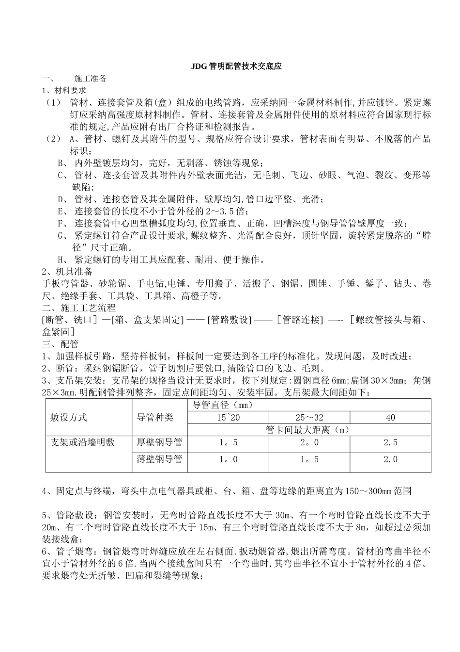 JDG管明配管技术交底_第1页