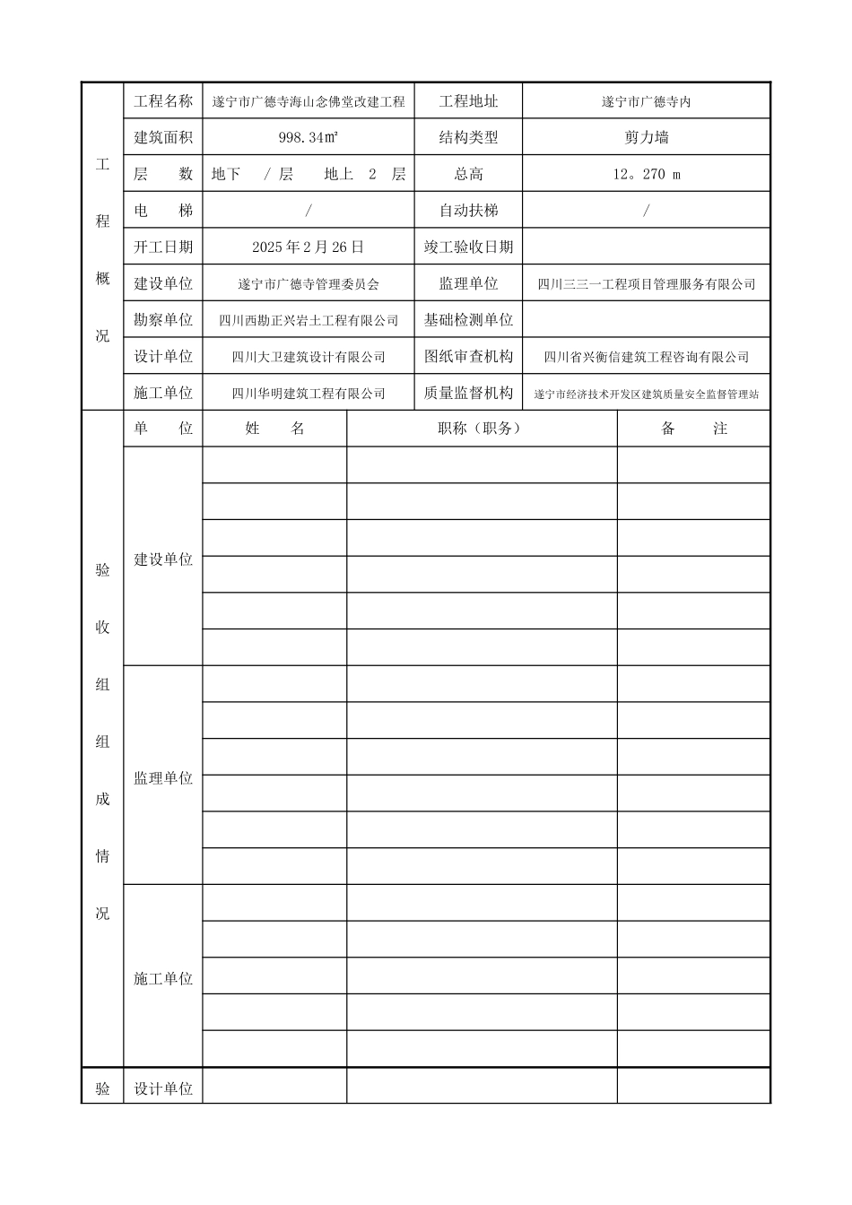 JS-004四川省房屋建筑工程和市政基础设施工程竣工验收报告_第2页