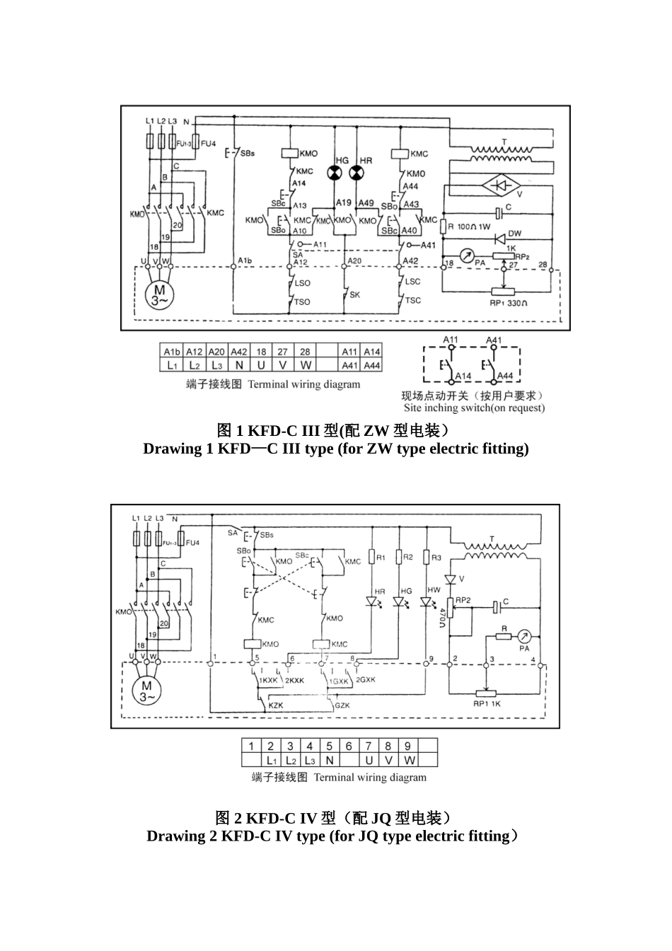 KFD控制箱中英文说明书_第3页