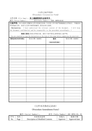 KM-SOP10.22员工健康管理作业指导书