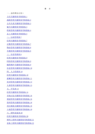 KPI关键绩效考核指标库-中层