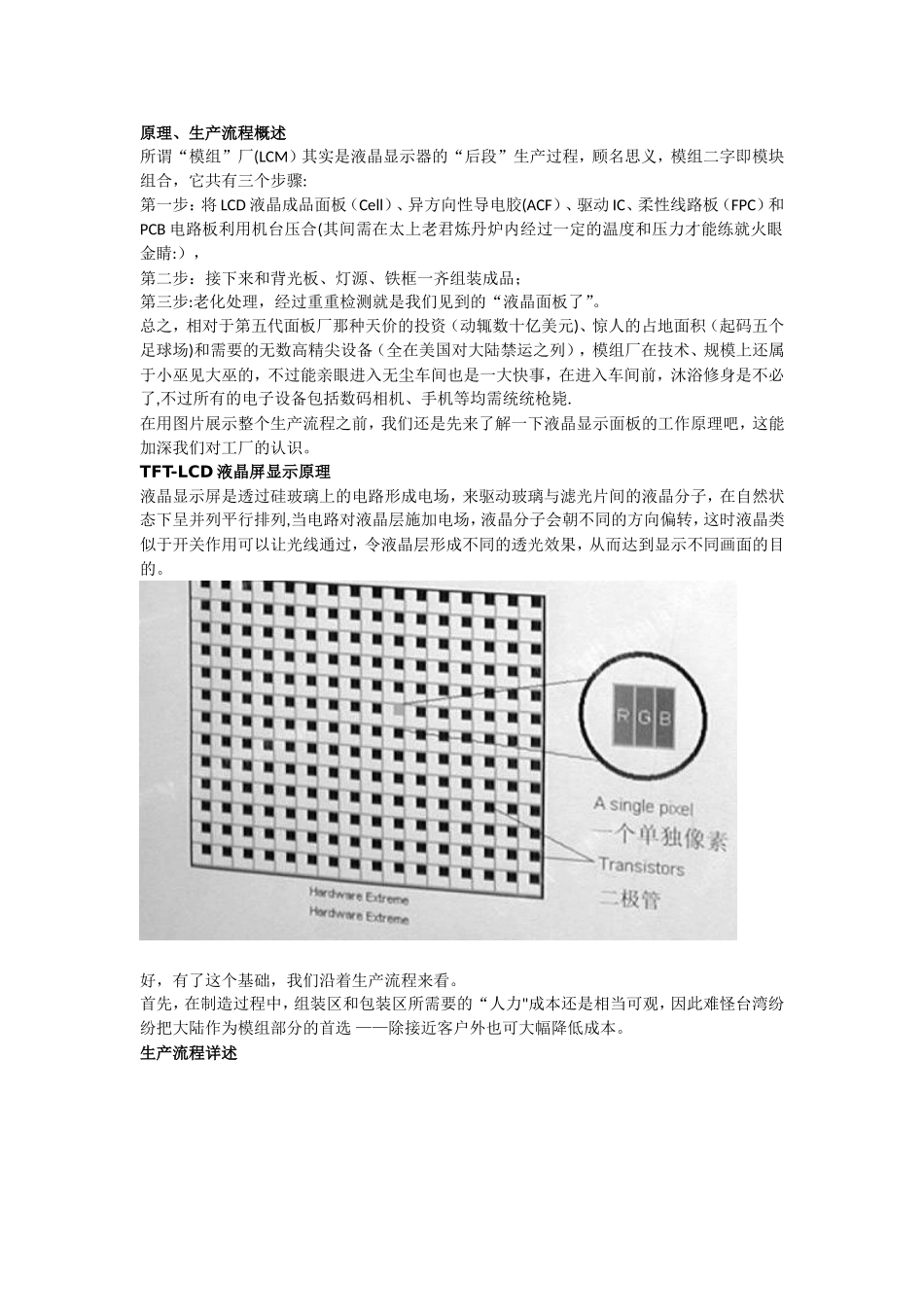 LCD液晶模组的生产工艺_第1页